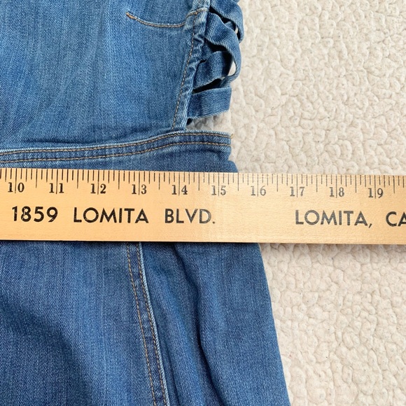 PacSun Frayed Button Front Blue Denim Sleeveless Dress - Picture 8 of 9